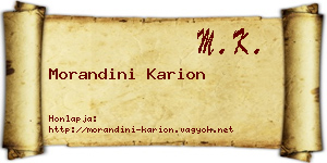 Morandini Karion névjegykártya
